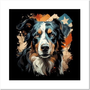 Patriotic Border Collie Posters and Art